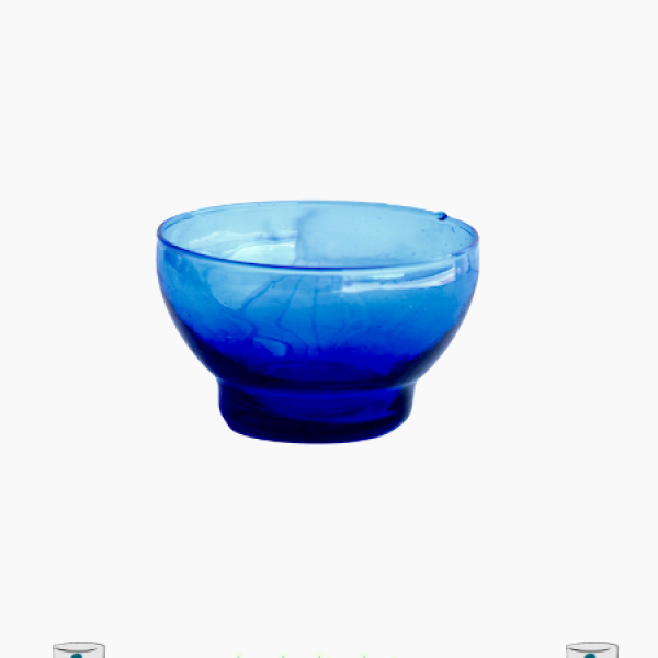Bol 3 moyen en verre Beldi soufflé à la main – Bleu