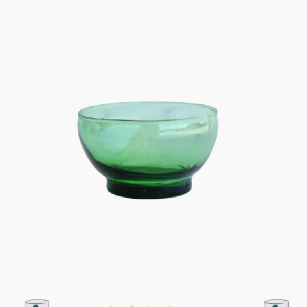 Bol 3 moyen en verre Beldi soufflé à la main – Vert
