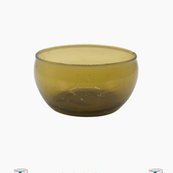 Bowl 2 Beldi en verre recyclé soufflé à la main - AMBRE