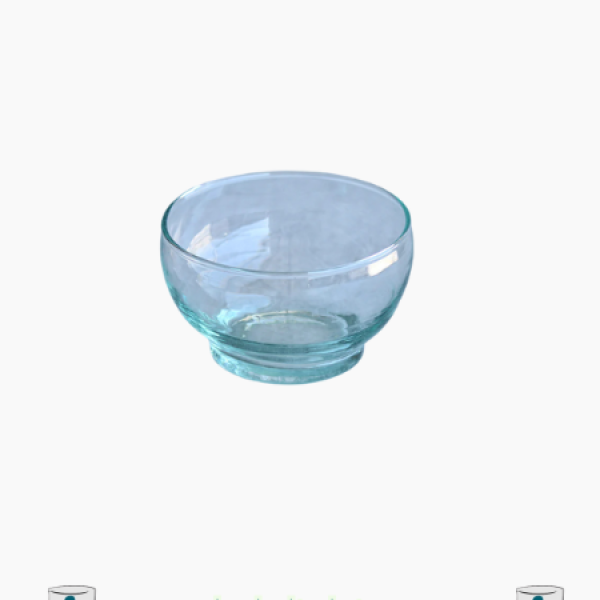 Bol 3 moyen en verre Beldi soufflé à la main – Transparent