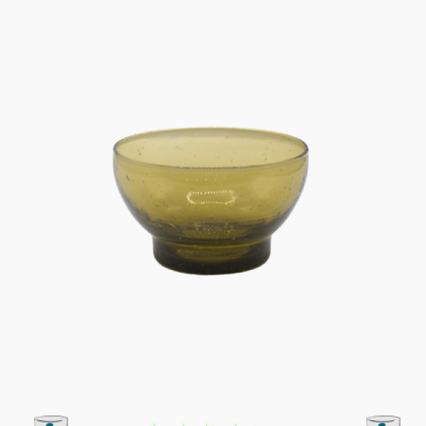 Bowl 3 moyen en verre Beldi soufflé à la main – Ambre