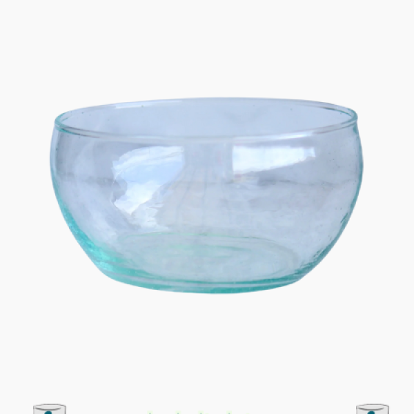 Bowl 2 Beldi en verre recyclé soufflé à la main - TRANSPARENT